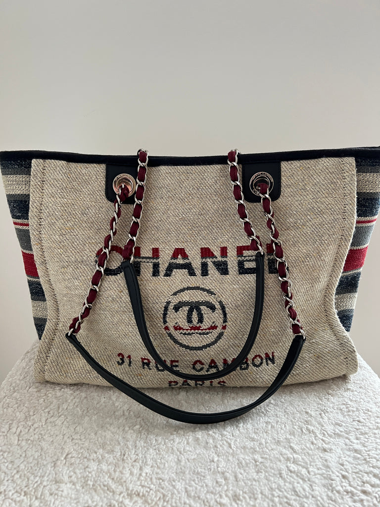 Chanel Deauville XL Canvas Tote Bag ○ Labellov ○ Buy and Sell