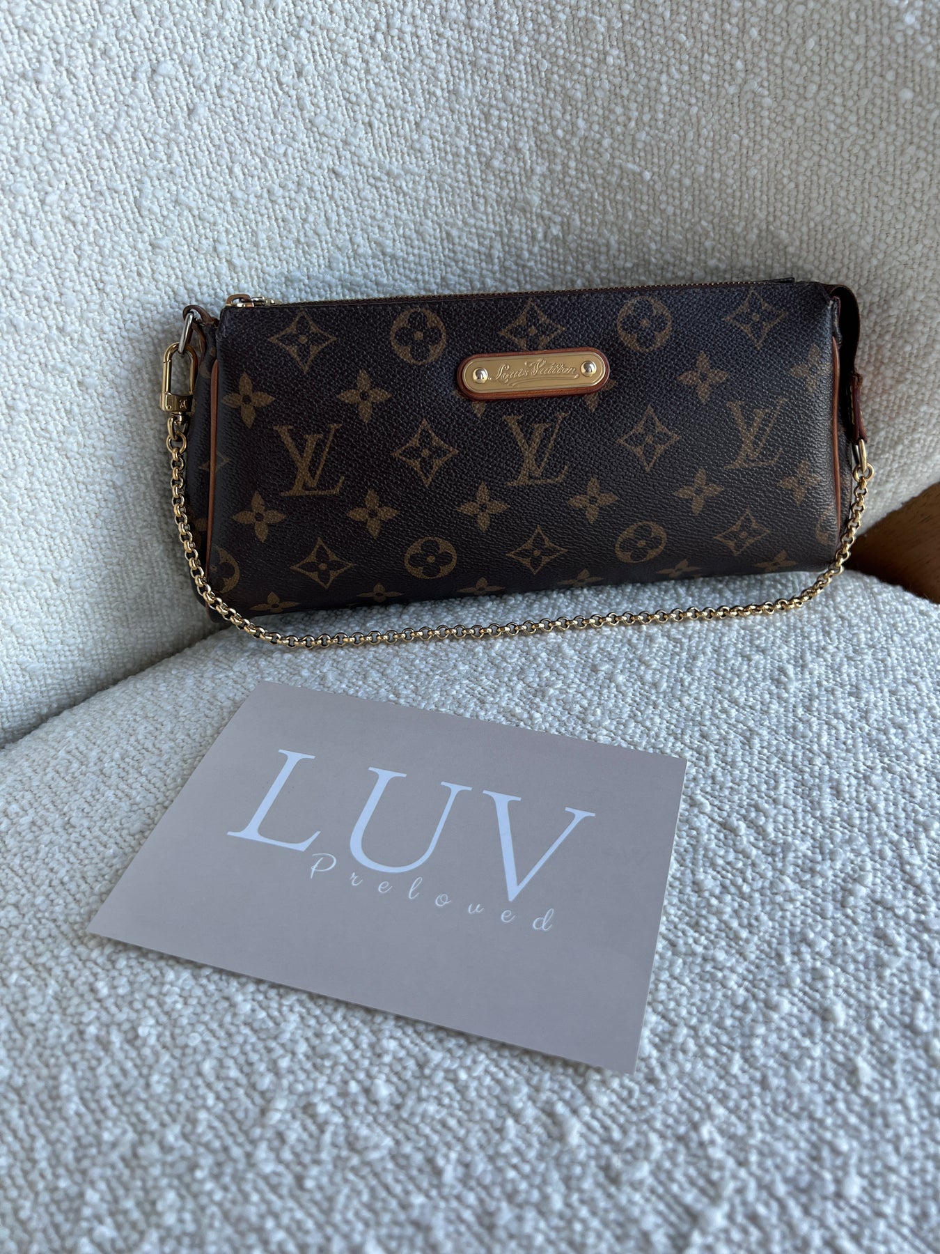 Eva cloth handbag Louis Vuitton Brown in Cloth - 38687552